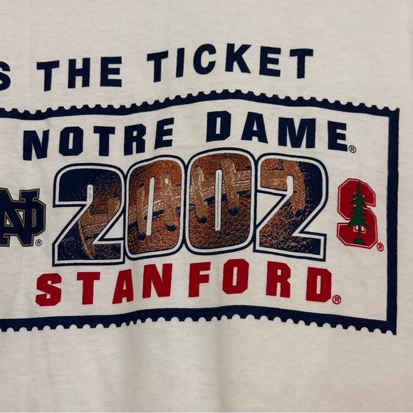 Vintage Notre Dame vs Stanford 2002 Game Day Tee T-Shirt Y2K Size XL Jansport - Picture 4 of 6